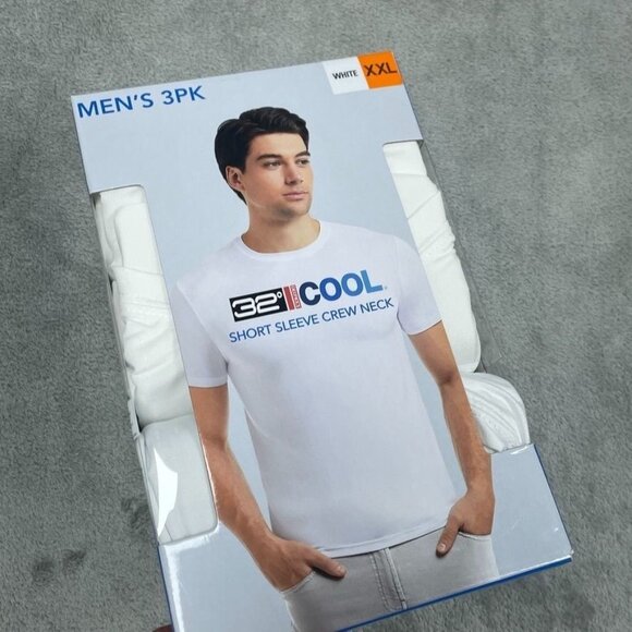 Mens 32 Degrees Cool 3-Pack Crewneck Shirts XXL White 6968 - Picture 1 of 5